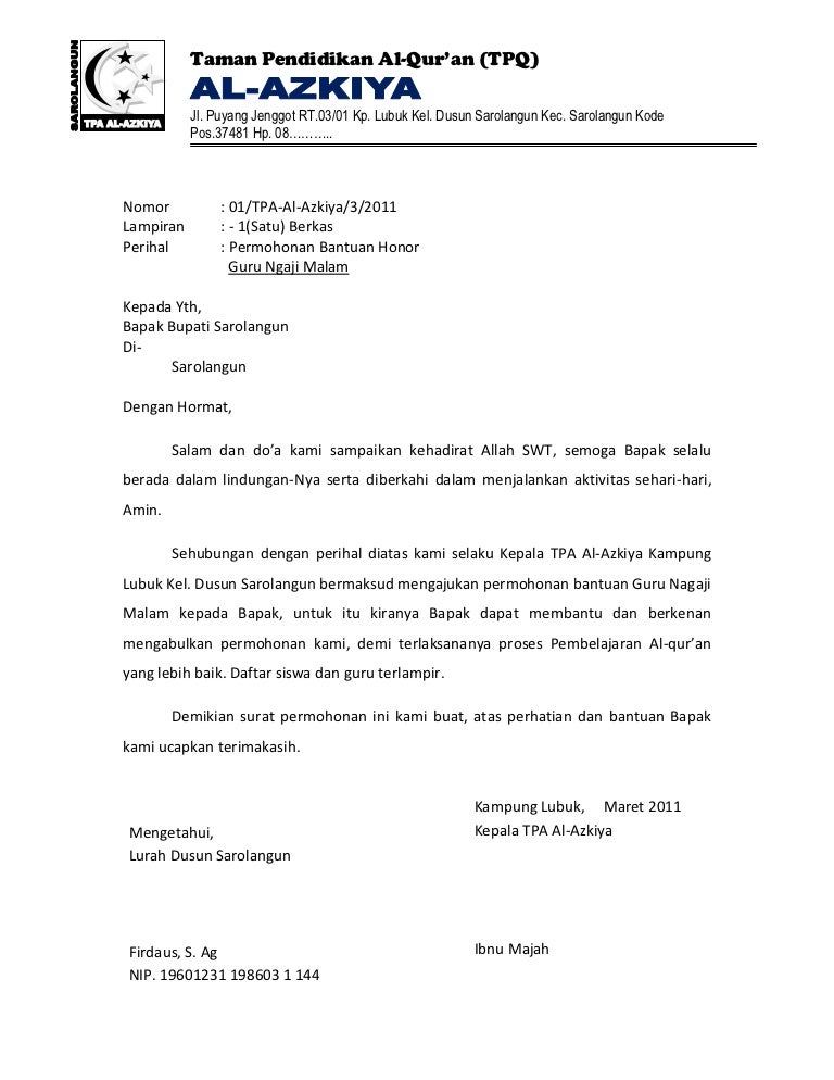 Detail Contoh Surat Pengajuan Insentif Nomer 19