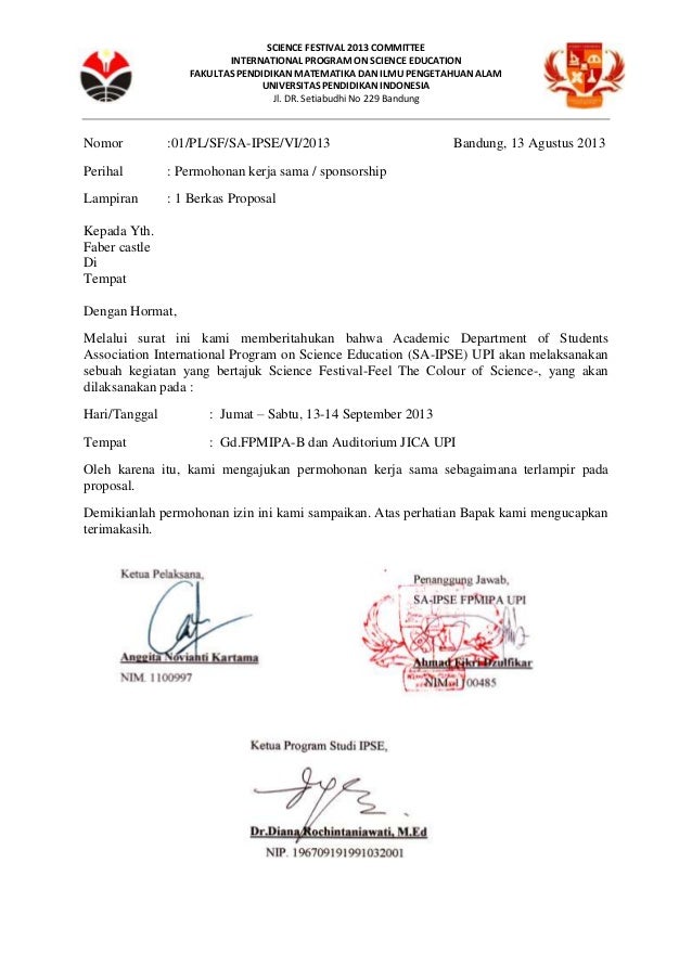 Contoh Surat Pengajuan Kerjasama - KibrisPDR