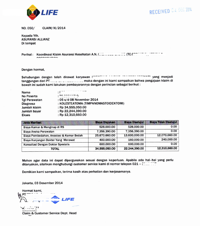 Detail Contoh Surat Pengajuan Klaim Asuransi Kematian Nomer 14