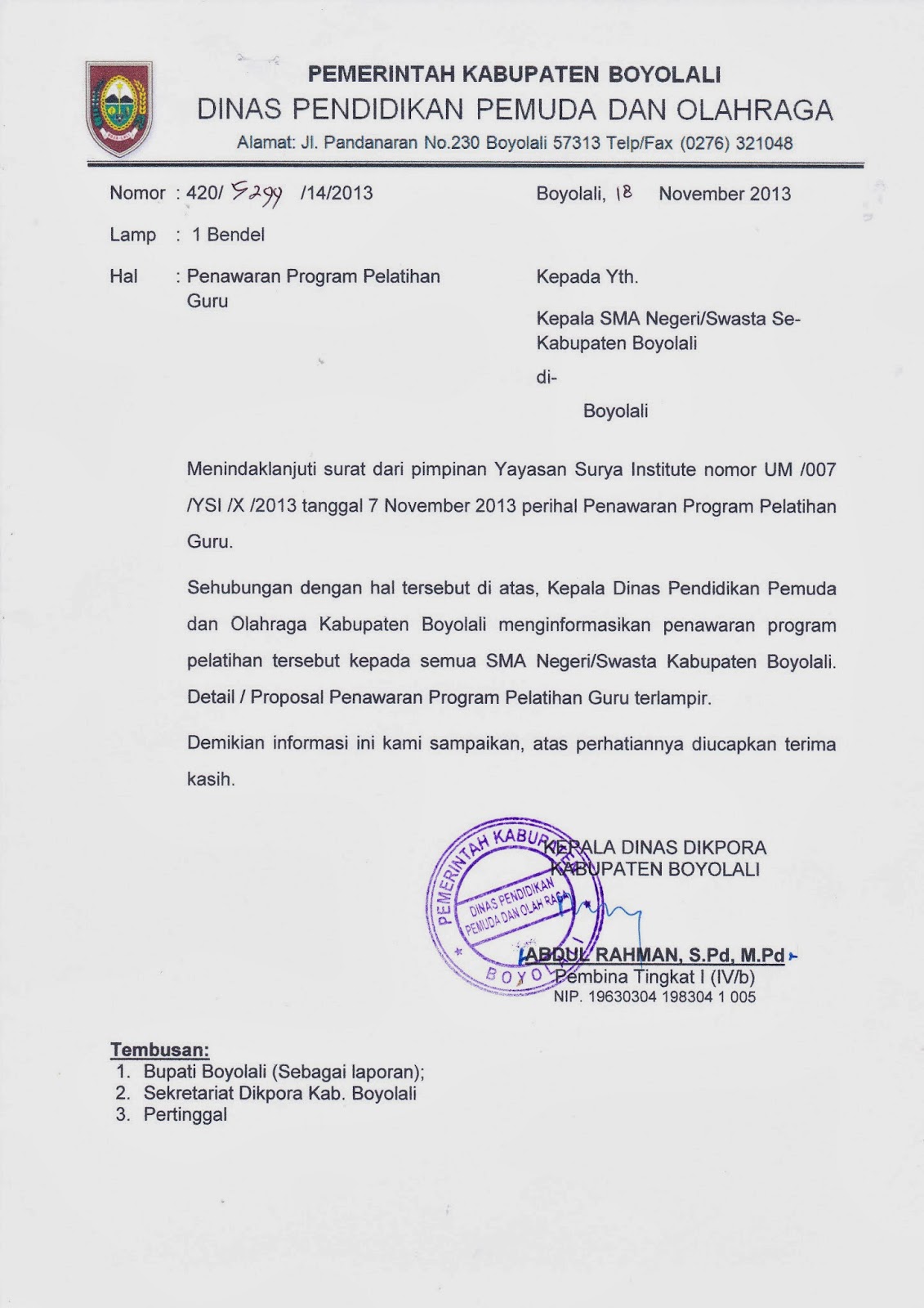 Detail Contoh Surat Pengajuan Pelatihan Karyawan Nomer 23