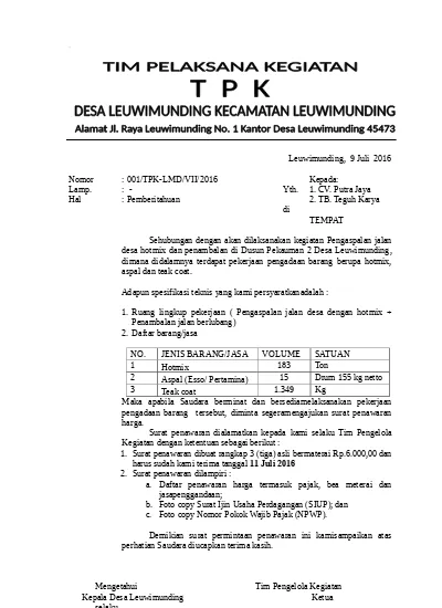 Detail Contoh Surat Pengajuan Pengadaan Barang Kantor Nomer 23