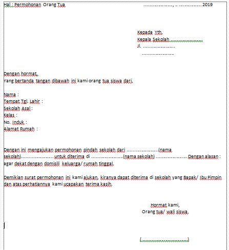 Detail Contoh Surat Pengajuan Pindah Nomer 38