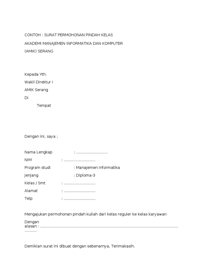 Detail Contoh Surat Pengajuan Pindah Nomer 47