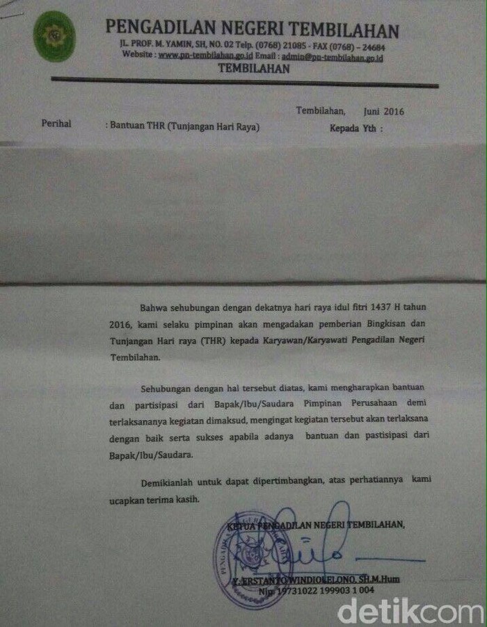 Detail Contoh Surat Pengajuan Thr Karyawan Nomer 5