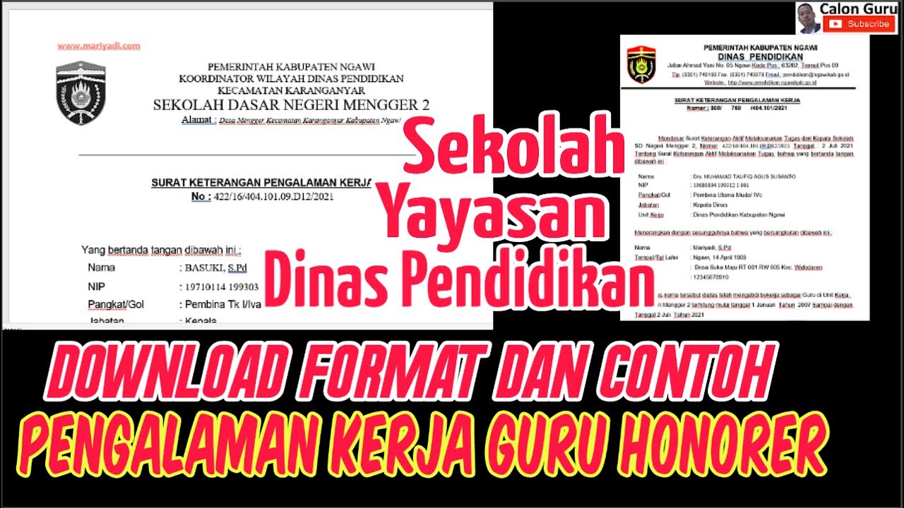 Detail Contoh Surat Pengalaman Nomer 26