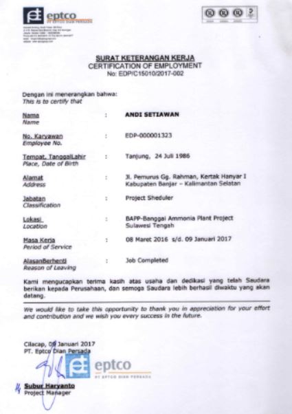 Detail Contoh Surat Pengalaman Kerja Administrasi Nomer 38