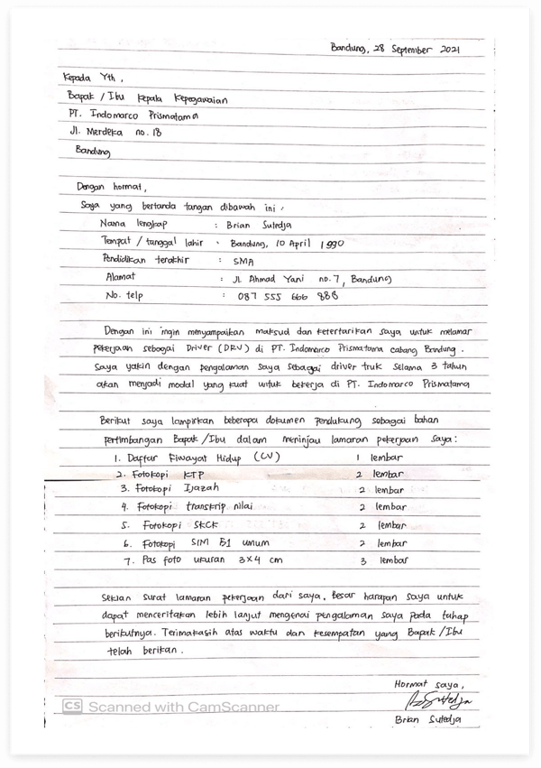 Detail Contoh Surat Pengalaman Kerja Pt Indomarco Prismatama Nomer 6