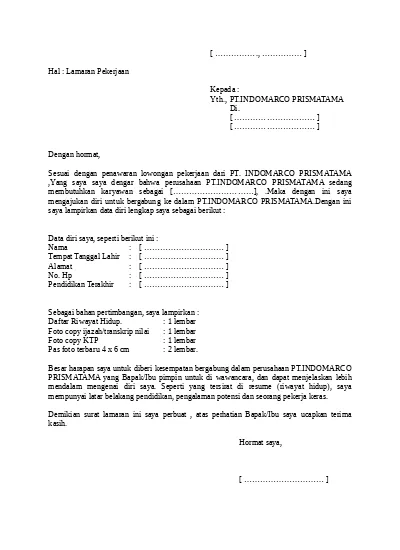 Detail Contoh Surat Pengalaman Kerja Pt Indomarco Prismatama Nomer 50