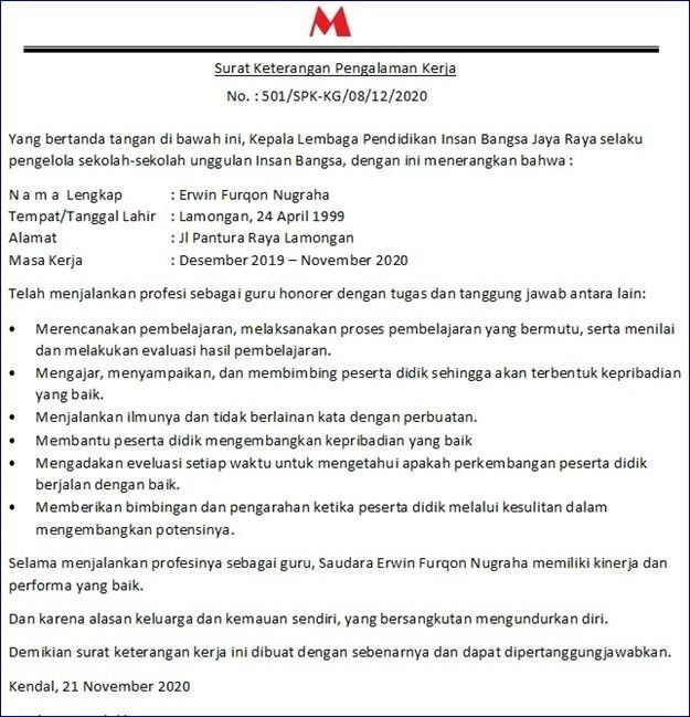 Detail Contoh Surat Pengalaman Kerja Sopir Nomer 39