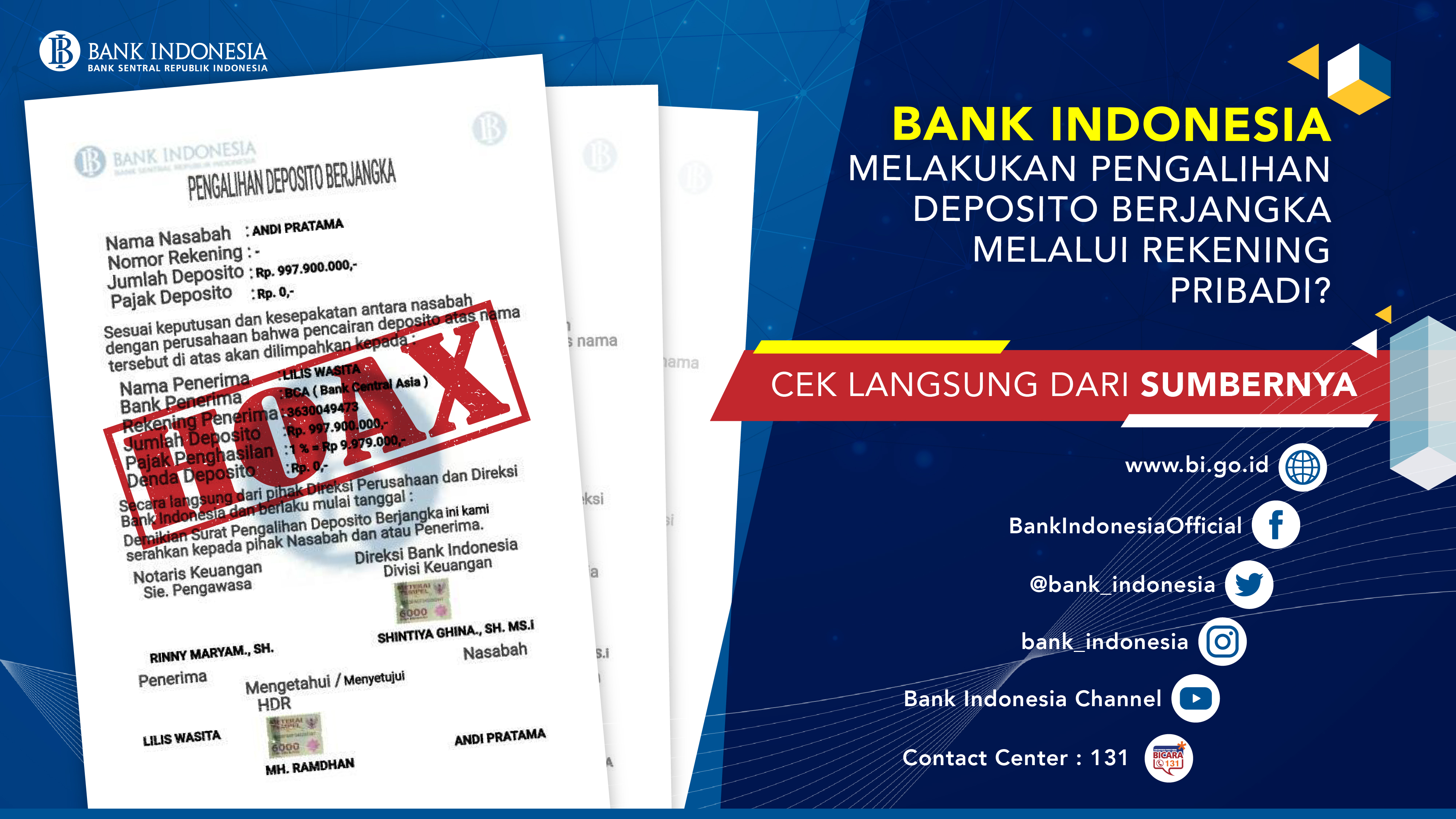 Detail Contoh Surat Pengalihan Deposito Bank Indonesia Nomer 40