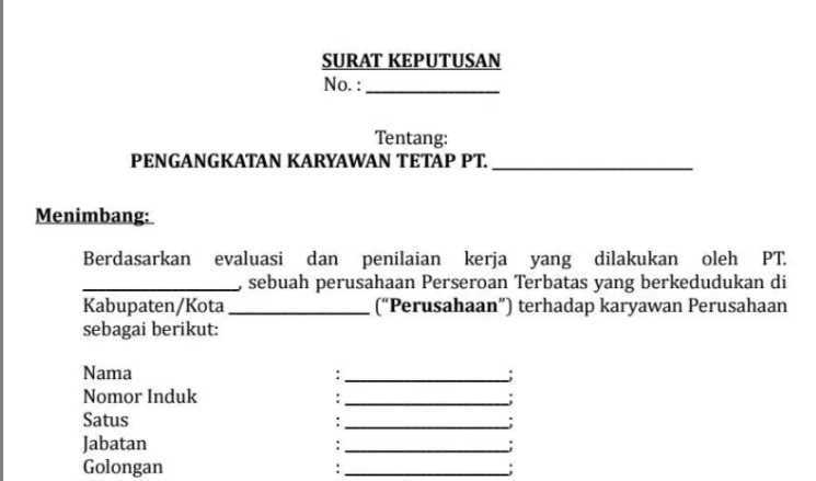 Detail Contoh Surat Pengangkatan Karyawan Tetap Swasta Nomer 18