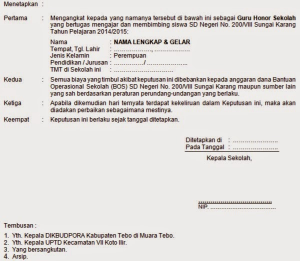 Detail Contoh Surat Pengangkatan Pegawai Tetap Nomer 37