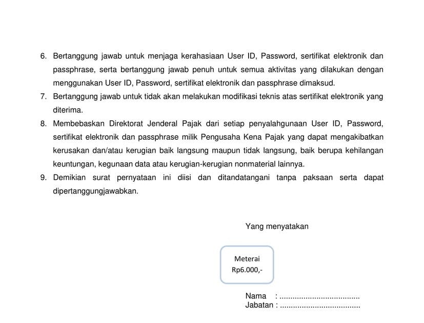 Detail Contoh Surat Pengangkatan Pengurus Pajak Nomer 6