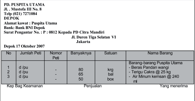 Detail Contoh Surat Pengantar Barang Dan Daftar Perincian Barang Nomer 16