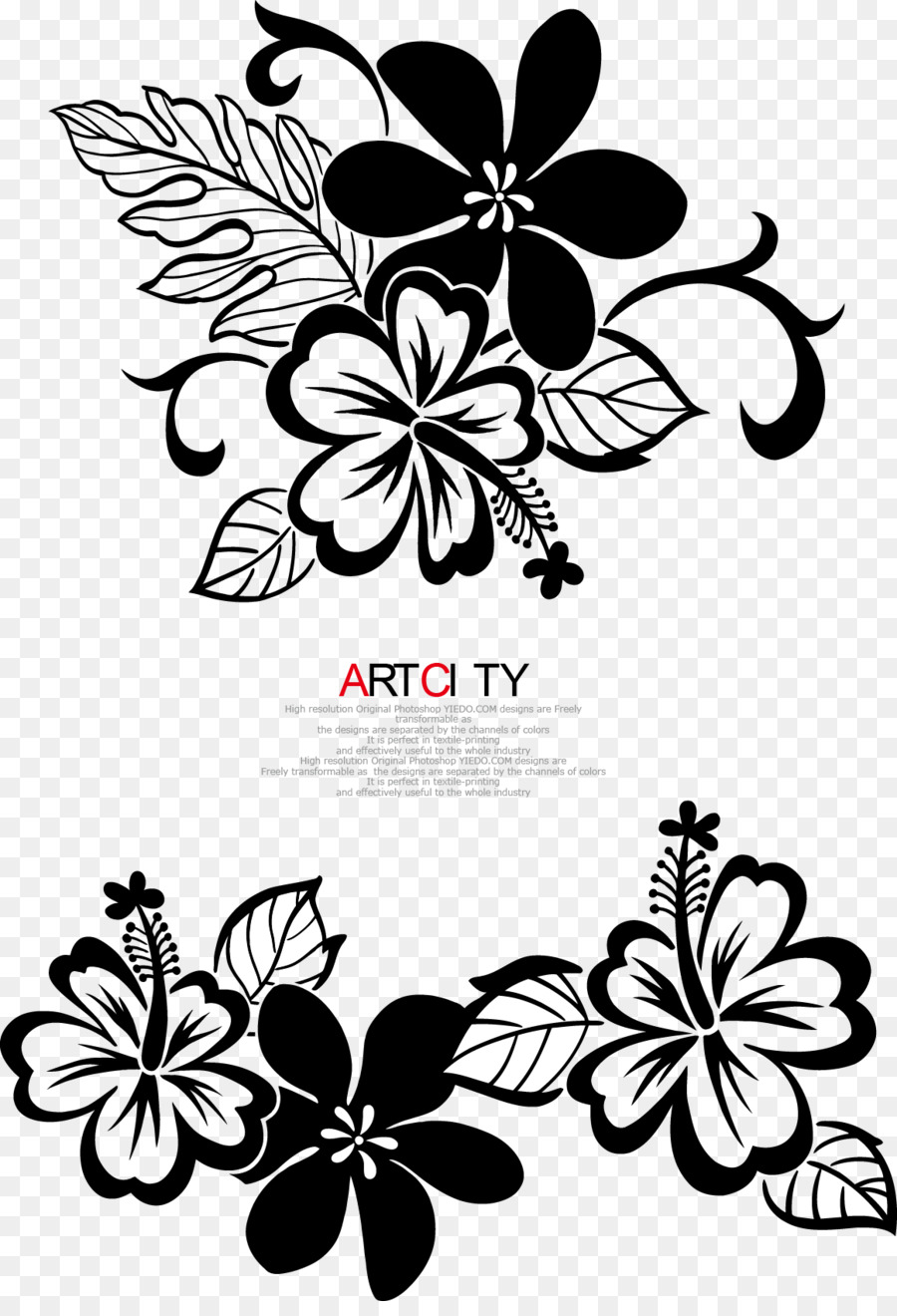 Detail Gambar Motif Bunga Hitam Putih Nomer 4