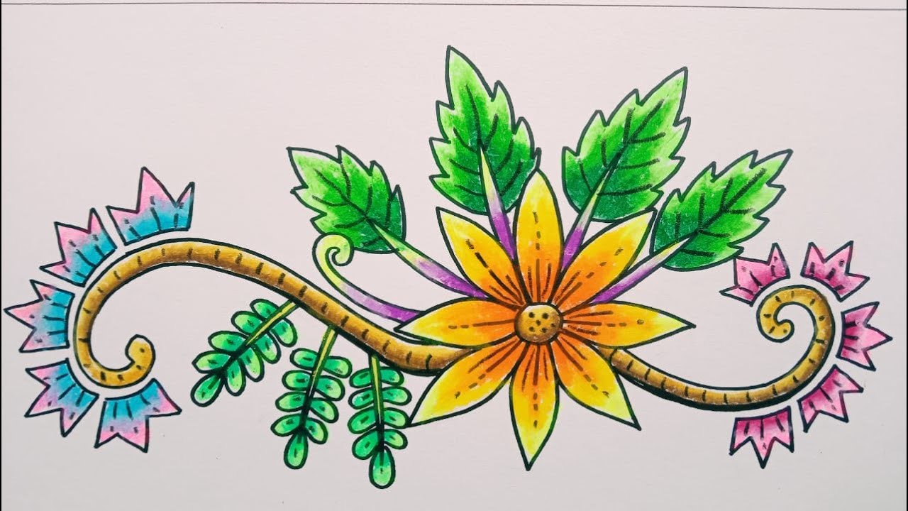 Detail Gambar Motif Hias Bunga Biasanya Diwarnai Dengan Warna Nomer 11