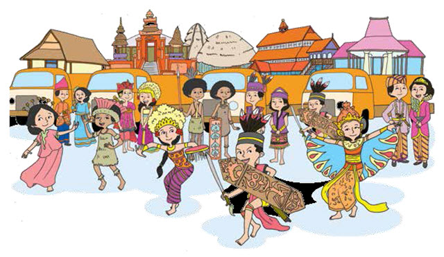 Detail Gambar Mozaik 3 Orang Keragaman Budaya Indonesia Nomer 4