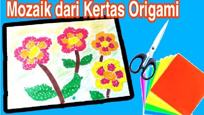 Detail Gambar Mozaik Bunga Matahari Dari Kertas Origami Nomer 43