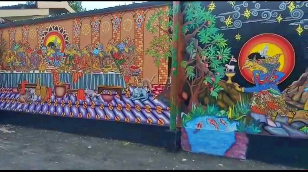 Detail Gambar Mural Seni Melukis Dinding Tema Wayang Nomer 7