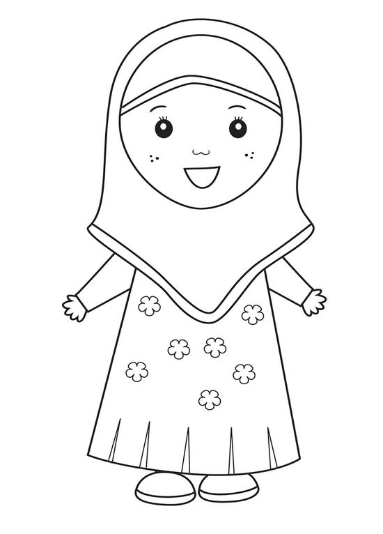 Detail Gambar Muslimah Untuk Diwarnai Nomer 5