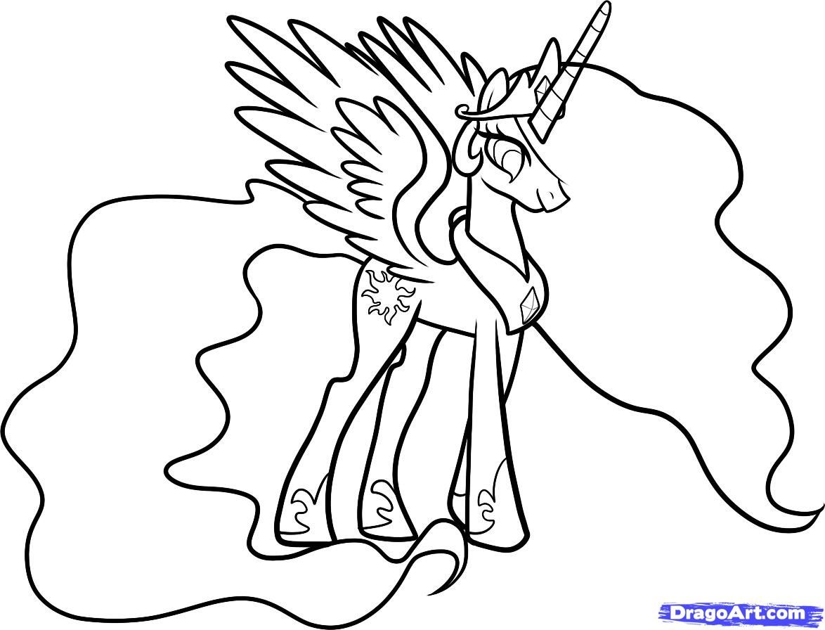 Detail Gambar My Little Pony Putri Celestia Coloring Pages Nomer 10