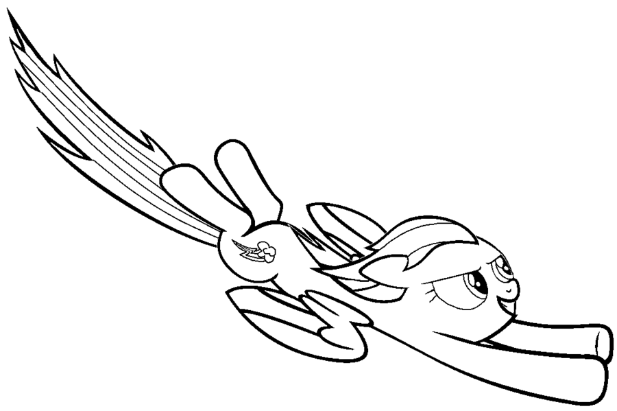 Detail Gambar My Little Pony Rainbow Dash Coloring Pages Nomer 17