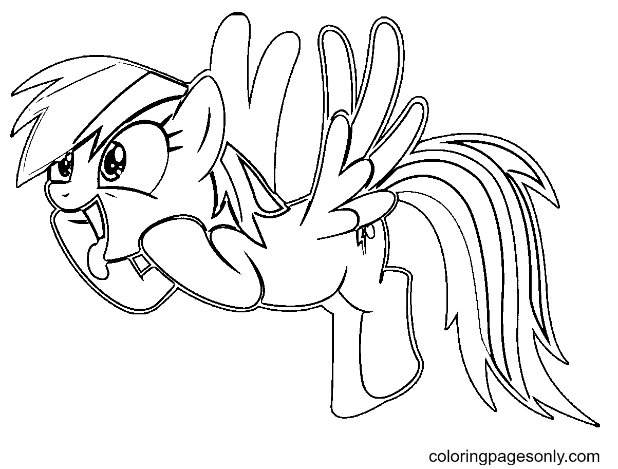 Detail Gambar My Little Pony Rainbow Dash Coloring Pages Nomer 21