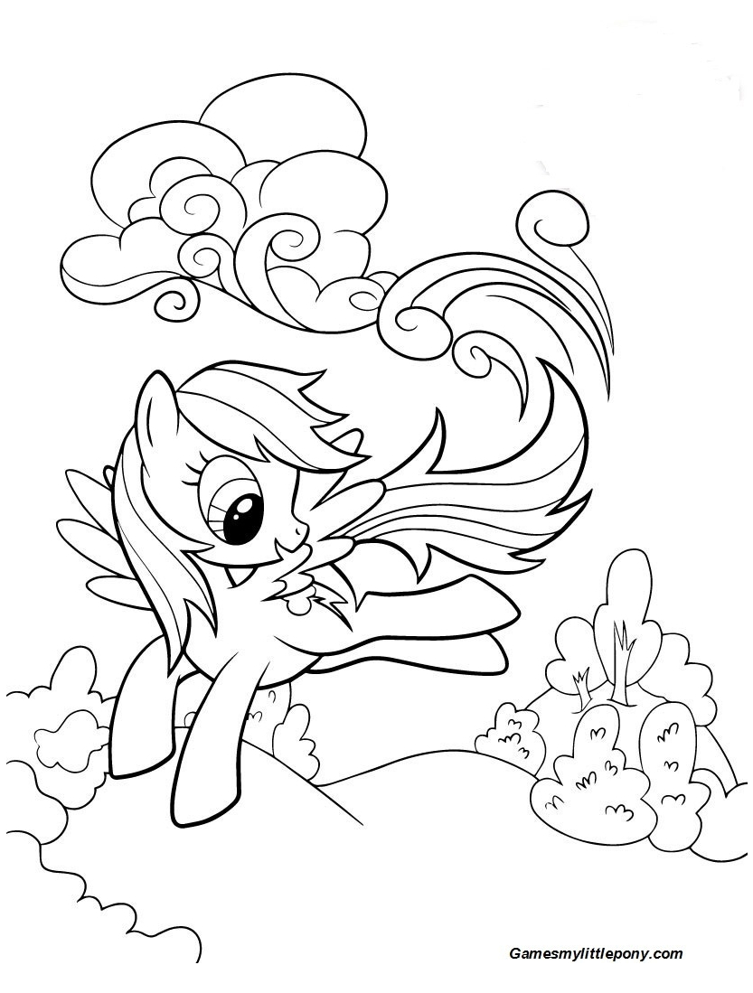 Detail Gambar My Little Pony Rainbow Dash Coloring Pages Nomer 31