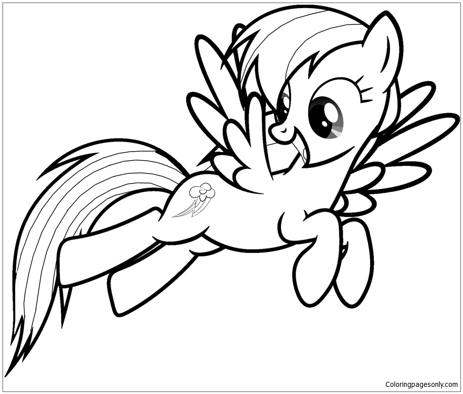 Detail Gambar My Little Pony Rainbow Dash Coloring Pages Nomer 6
