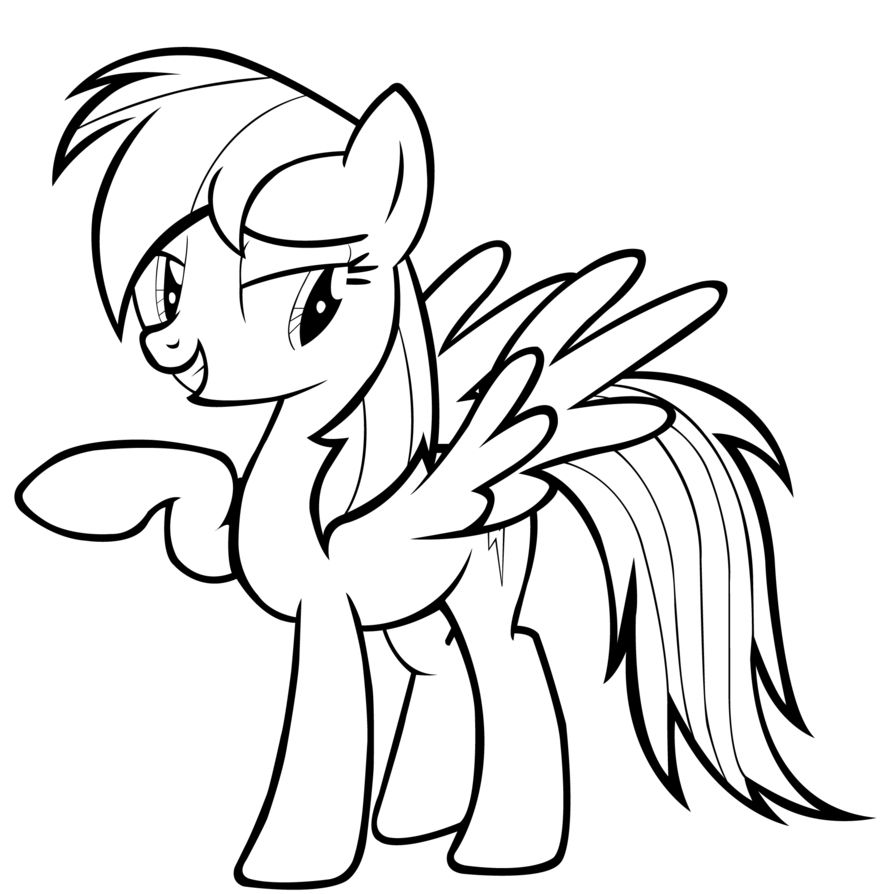 Detail Gambar My Little Pony Rainbow Dash Coloring Pages Nomer 9