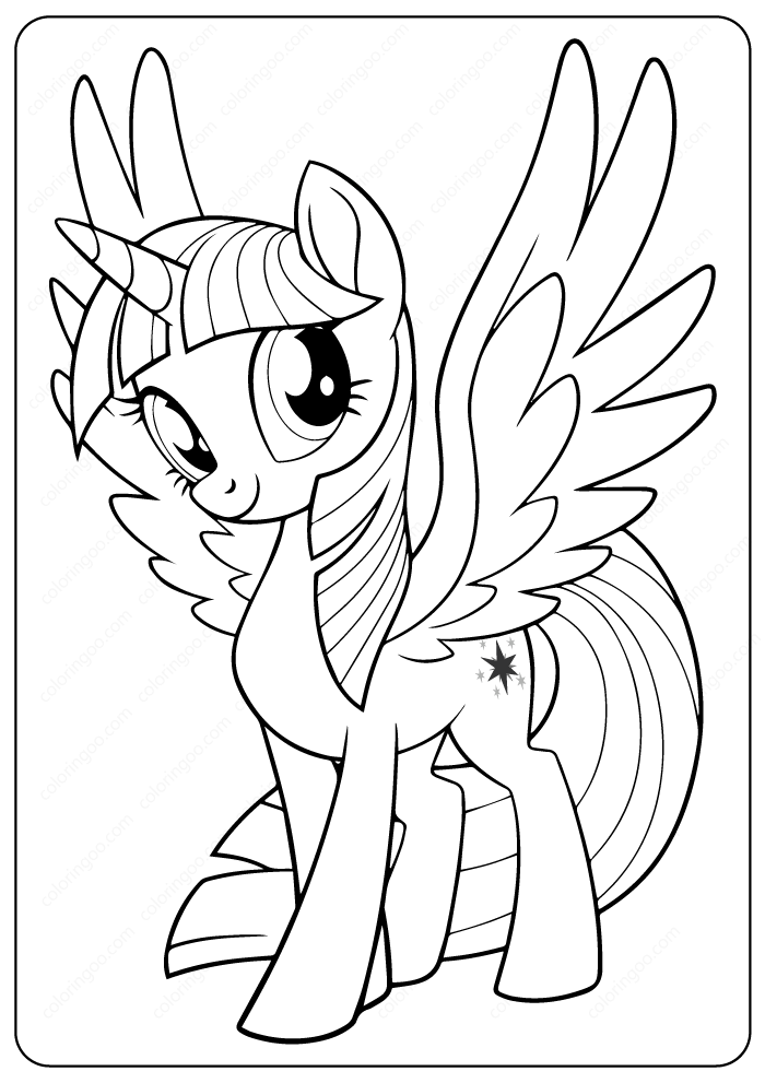 Detail Gambar My Little Pony Twilight Sparkle Coloring Pages Nomer 4