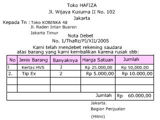 Detail Gambar Nota Debit Nomer 28