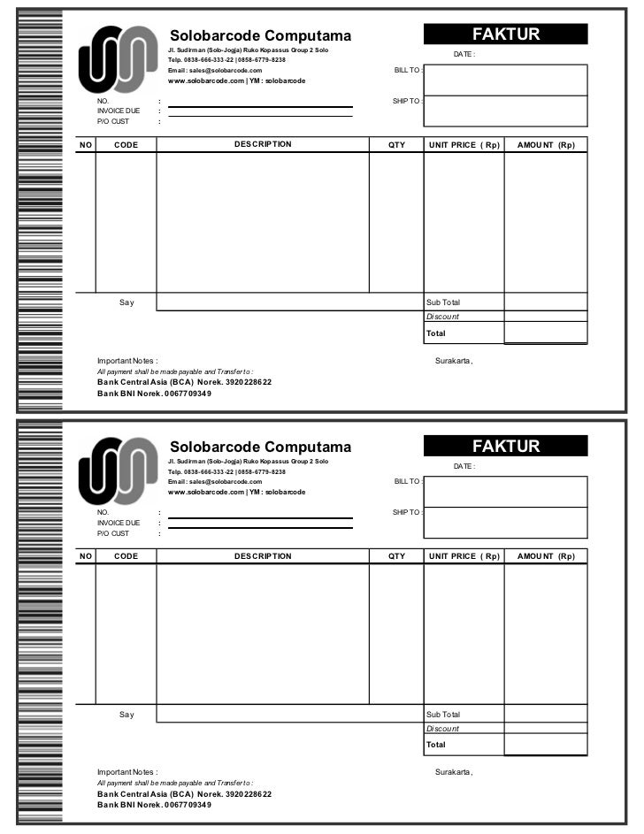 Detail Gambar Nota Faktur Nomer 18