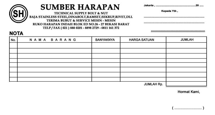 Detail Gambar Nota Faktur Nomer 22