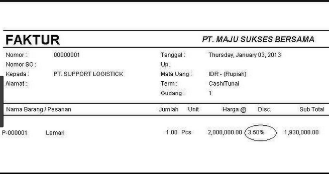 Detail Gambar Nota Faktur Nomer 10