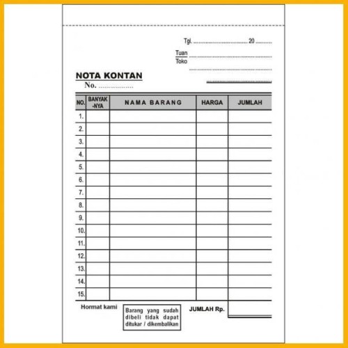 Detail Gambar Nota Kosong Nomer 2