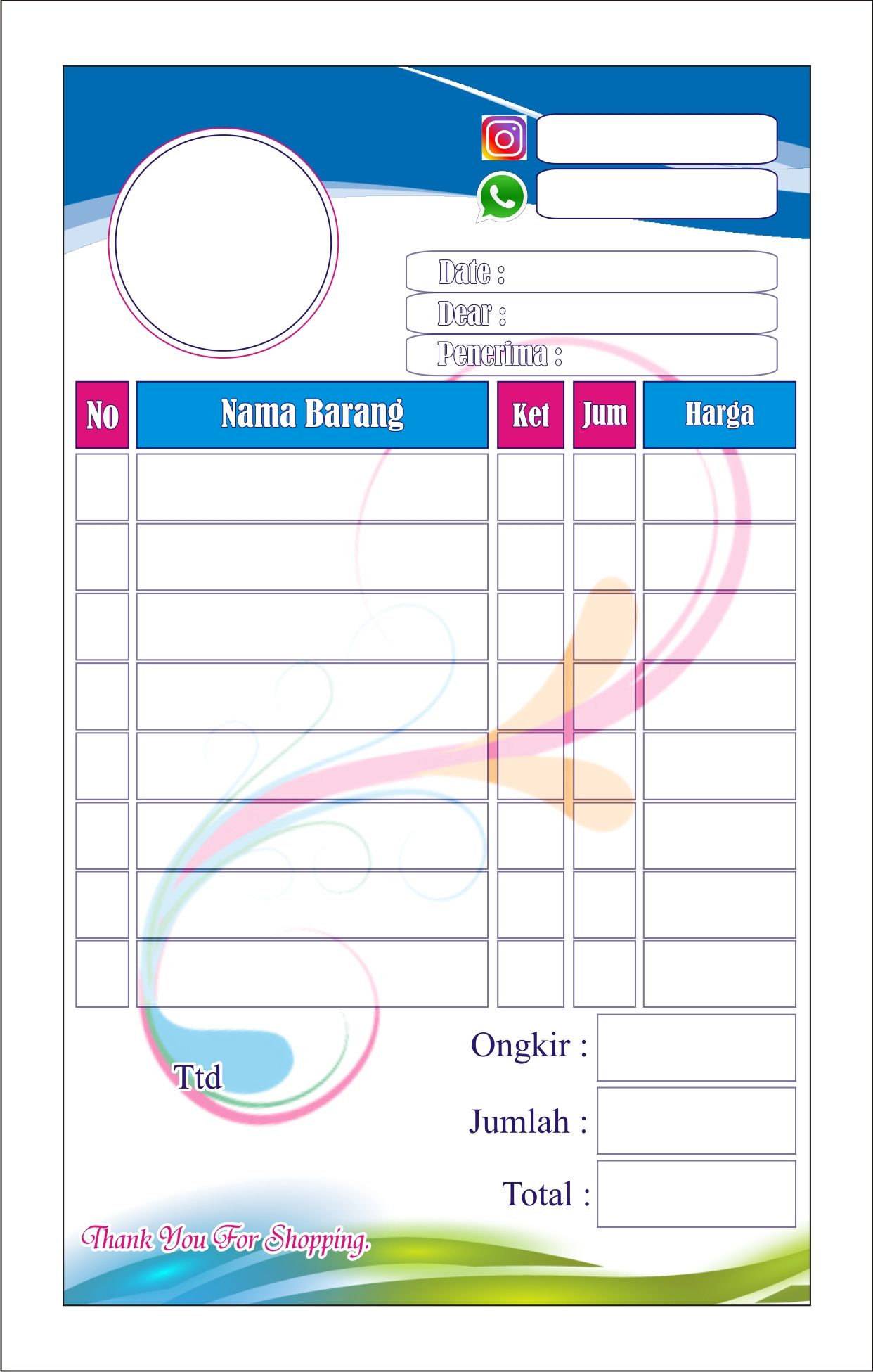 Detail Gambar Nota Kosong Nomer 8