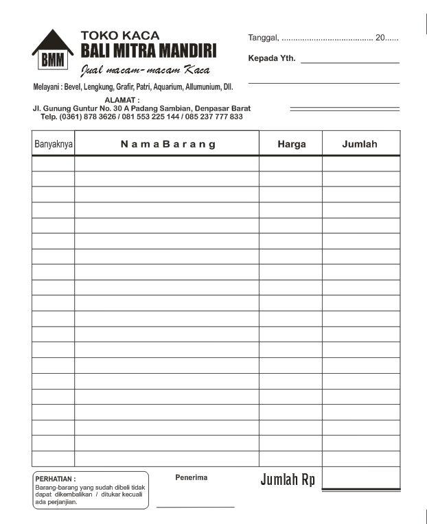 Gambar nota kosong bali 52 koleksi gambar