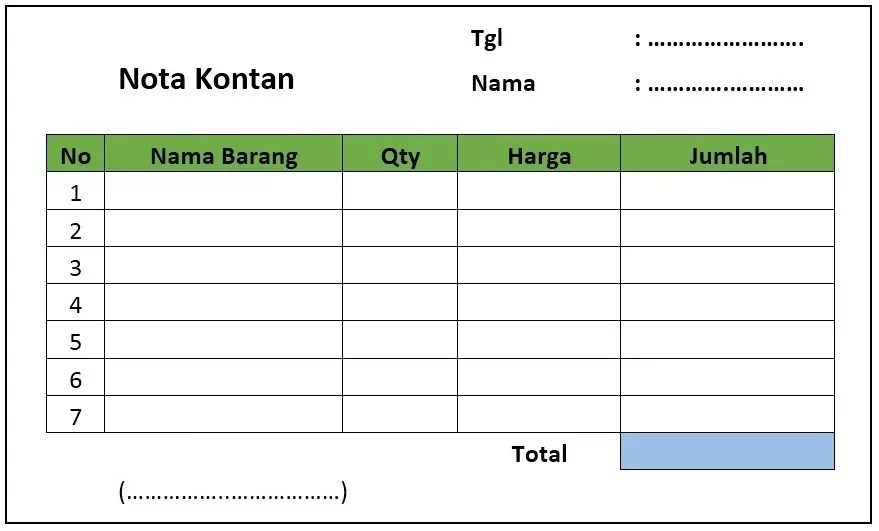 Detail gambar nota kosong bali koleksi nomer 21