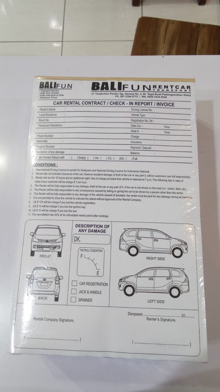 Detail gambar nota kosong bali koleksi nomer 34