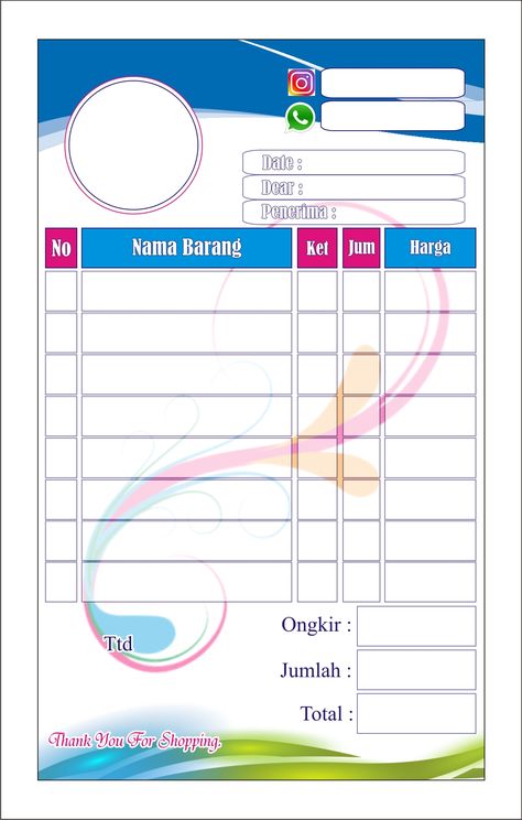 Detail Gambar Nota Olshop Nomer 6