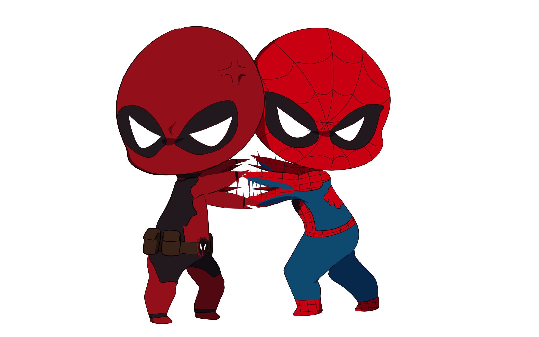 Chibi Deadpool And Spiderman - KibrisPDR