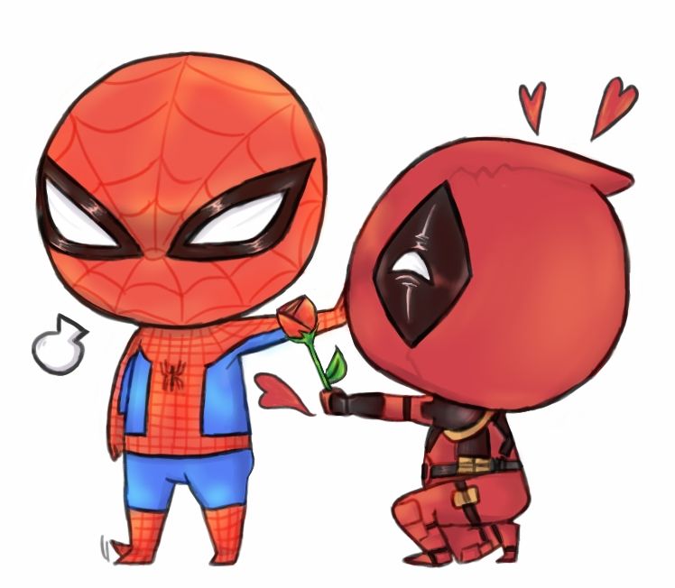 Detail Chibi Deadpool And Spiderman Nomer 3
