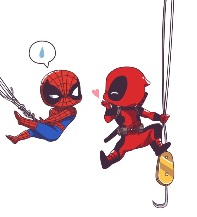 Detail Chibi Deadpool And Spiderman Nomer 5