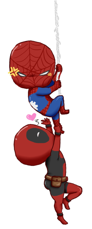 Detail Chibi Deadpool And Spiderman Nomer 6