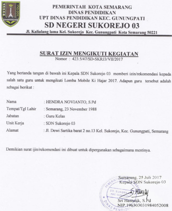 Detail Contoh Surat Pengantar Lomba Dari Kepala Sekolah Nomer 10