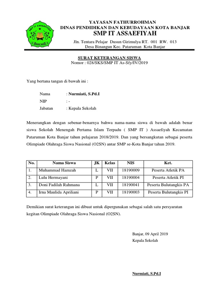 Detail Contoh Surat Pengantar Lomba Dari Kepala Sekolah Nomer 47