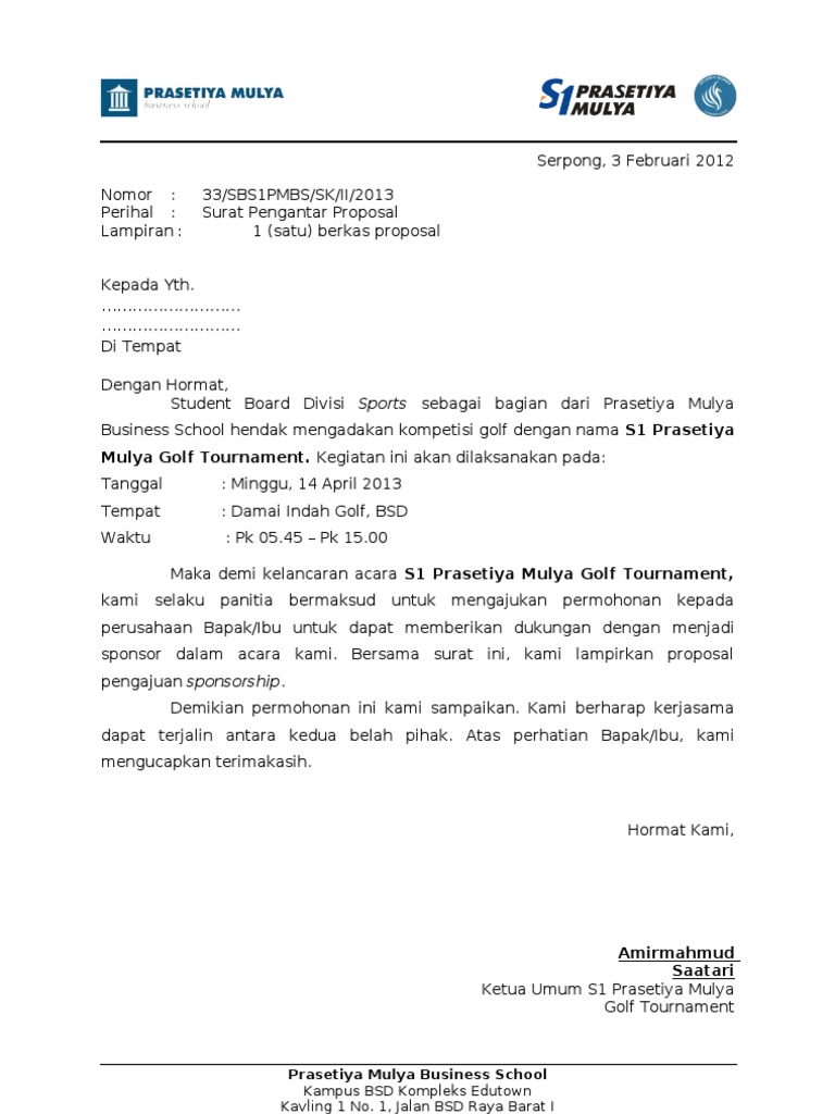 Detail Contoh Surat Pengantar Proposal Ke Perusahaan Nomer 2