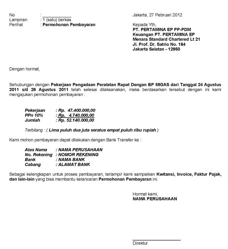 Detail Contoh Surat Pengantar Tagihan Invoice Nomer 4