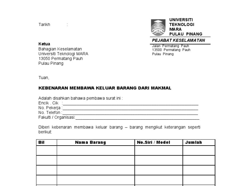 Detail Contoh Surat Pengeluaran Barang Nomer 14